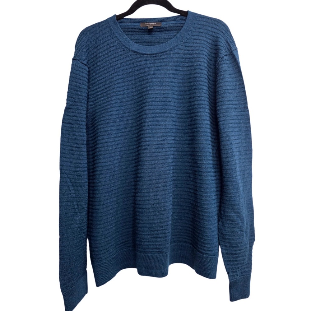 Banana‎ Republic Merino Wool Sweater XL Blue Minimalist Preppy Classic Capsule